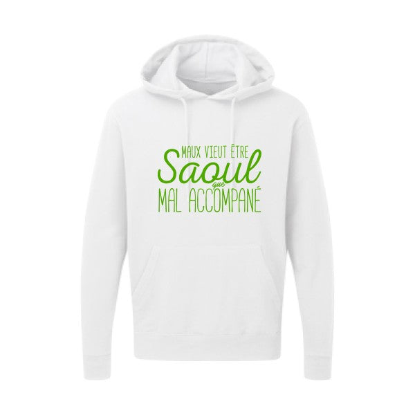 Maux vieut être Saoul Vert pomme |Sweat capuche imprimé homme