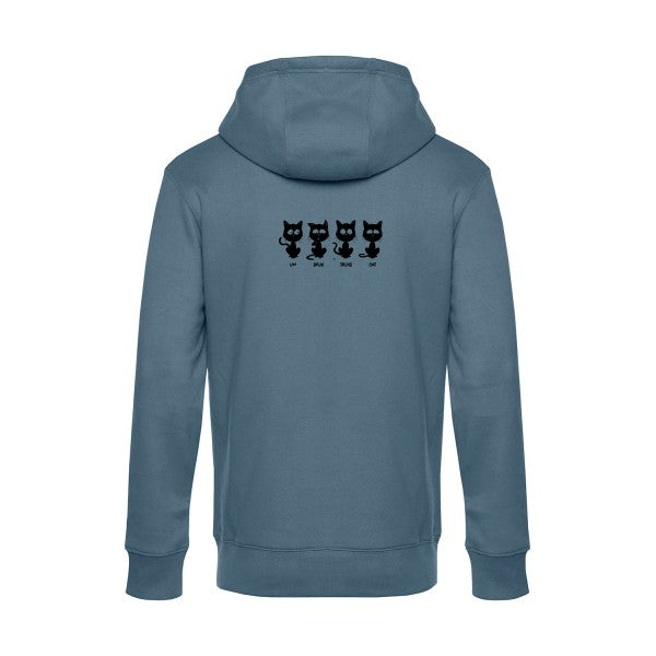 un-deux-trois-cat sweat shirt original nordic blue flex Noir impression Dos