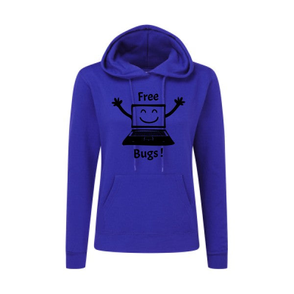 FREE BUGS ! Noir |Sweat original à capuche Femme