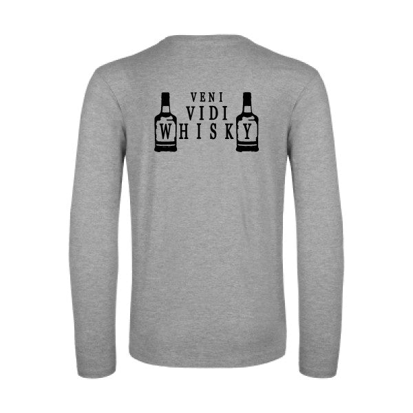 veni vidi whisky - t shirt- manches- longues- original- humour- Sport Grey impression Dos
