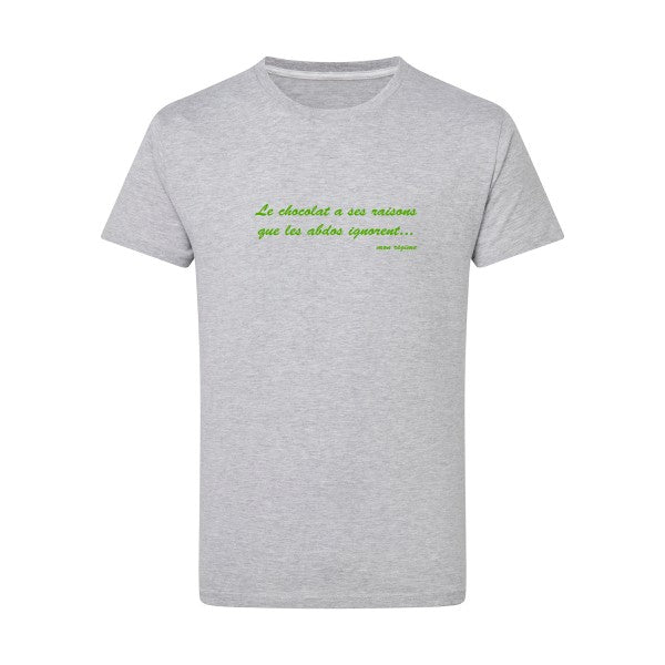 Le chocolat a ses raisons vert pomme -Flex vert pomme sur T-shirt SG  Light Oxford  5XL