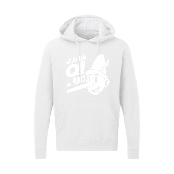 Quotient intellectuel |Sweat  capuche humoristique Blanc 