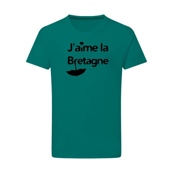 J'aime la Bretagne - Flex noir Tshirt original Emerald Green  2XL