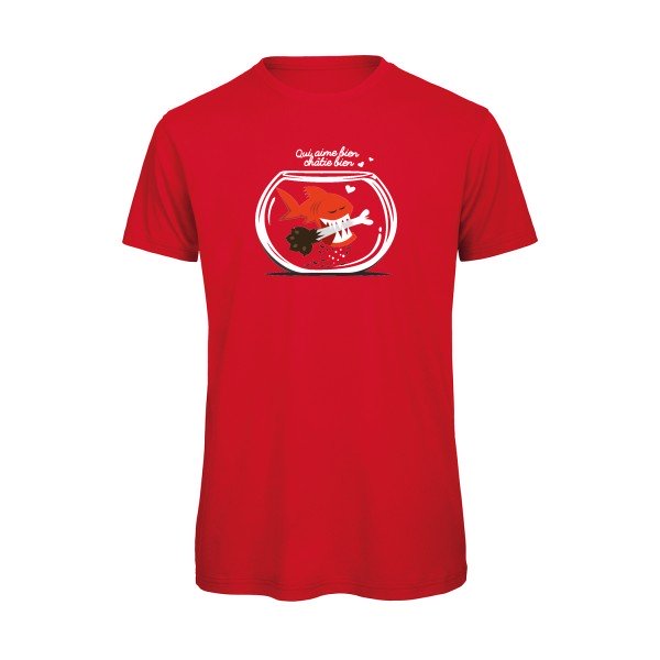 T-shirt humour original Qui Aime Bien Chatie Bien T Shirt couleur Red