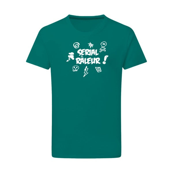 Serial râleur Blanc -Flex Blanc sur T-shirt SG  Emerald Green  2XL