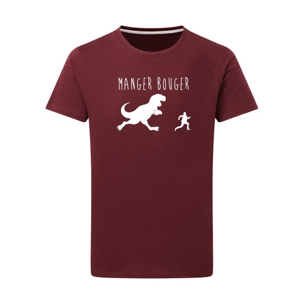 MANGER BOUGER Blanc -Flex Blanc sur T-shirt SG  Burgundy  2XL