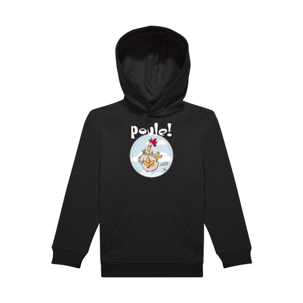 sweat capuche enfant Black Poule-!