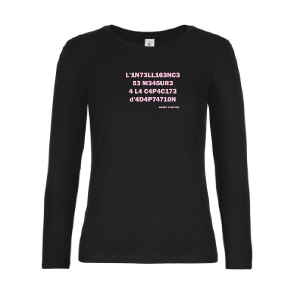 t-shirt lsl femme L-intelligence Black flex Rose