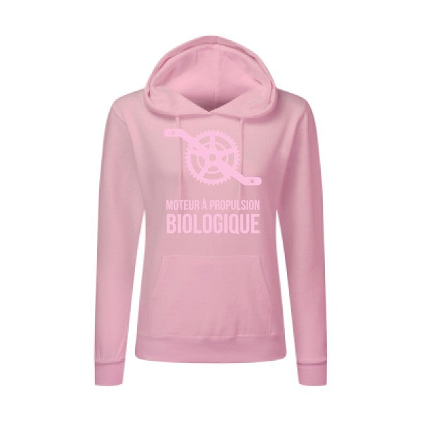 Cyclisme & écologie Rose |Sweat original à capuche Femme