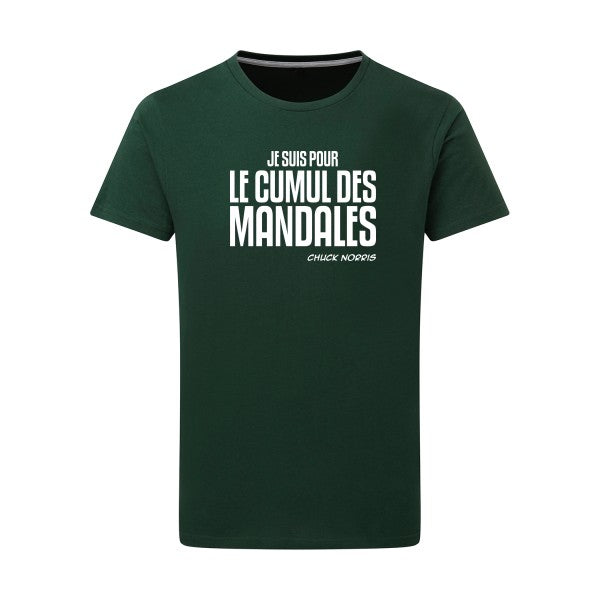 Cumul des Mandales -Flex Blanc sur T-shirt SG  Bottle Green  2XL