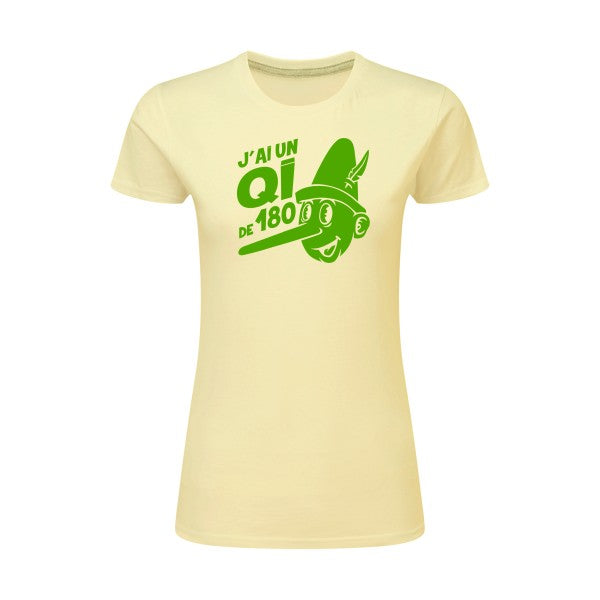 Quotient intellectuel Vert pomme |T shirt original femme|SG