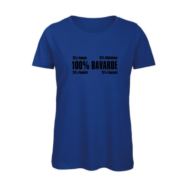 T shirt humour bio femme   femme bio|  Bavarde Noir 