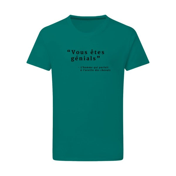 Vous êtes génials noir -Flex noir sur T-shirt SG  Emerald Green  2XL