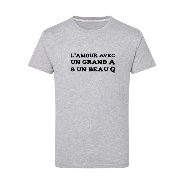 L'Amour avec un grand A et un beau Q ! - Flex noir Tshirt original Light Oxford  5XL