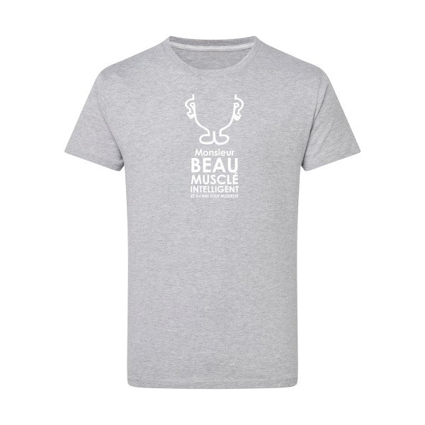 Monsieur Moi Blanc -Flex Blanc sur T-shirt SG  Light Oxford  5XL