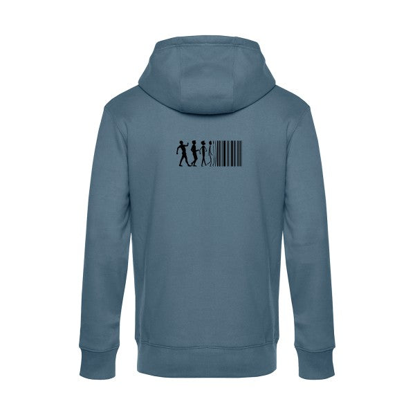 code-barre sweat shirt original nordic blue flex Noir impression Dos