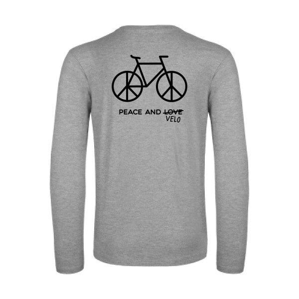 peace and velo - t shirt- manches- longues- original- humour- Sport Grey impression Dos
