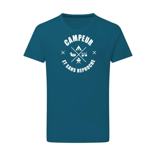 CAMPEUR... Blanc -Flex Blanc sur T-shirt SG  Petrol  2XL