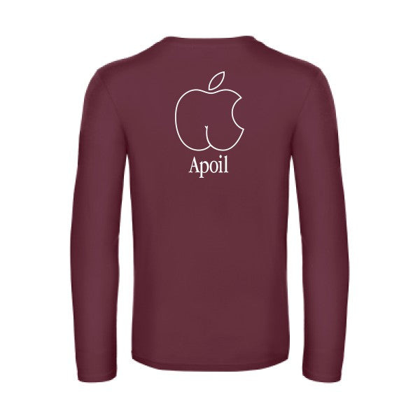 apoil - t shirt- manches- longues- original- humour- Burgundy impression Dos