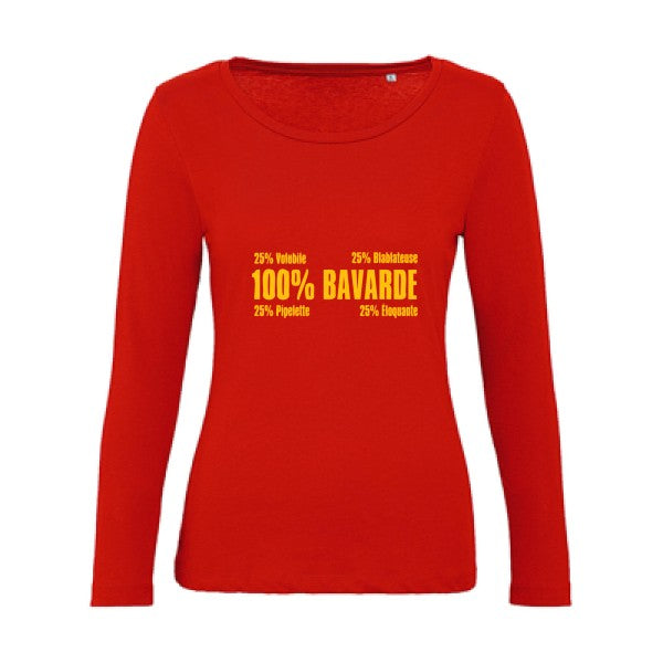 t-shirt Bavarde jaune Or |   T shirt manches longues femme|100% bio