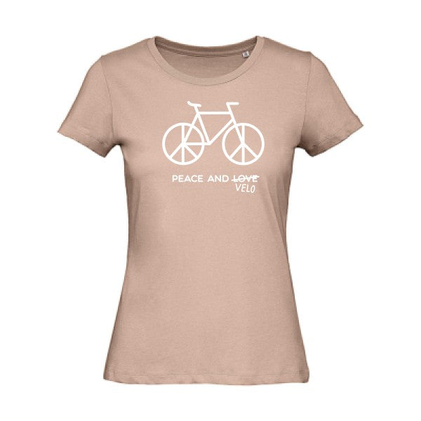 T shirt humour bio femme   femme bio|Peace and vÃ©lo Blanc 