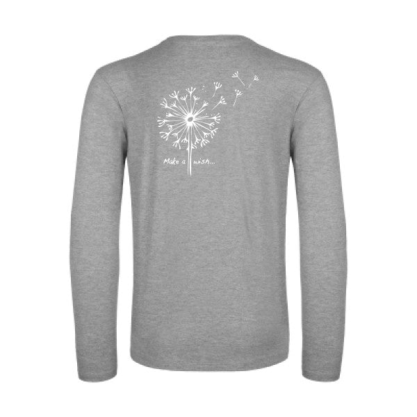 make a wish - t shirt- manches- longues- original- humour- Sport Grey impression Dos