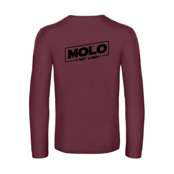 molo c est lundi - t shirt- manches- longues- original- humour- Burgundy impression Dos