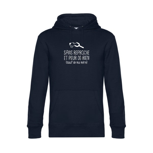Sans-reproche sweat shirt original Navy Blue flex Blanc impression Face