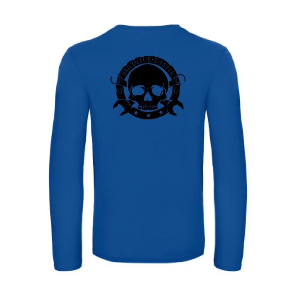 bricoleur d enfer - t shirt- manches- longues- original- humour- Royal Blue impression Dos