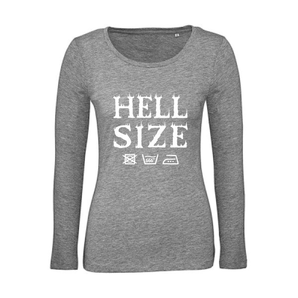 HELL SIZE ! Blanc |   T shirt manches longues femme|100% bio