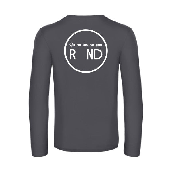 ca ne tourne pas rond  - t shirt- manches- longues- original- humour- Dark Grey impression Dos