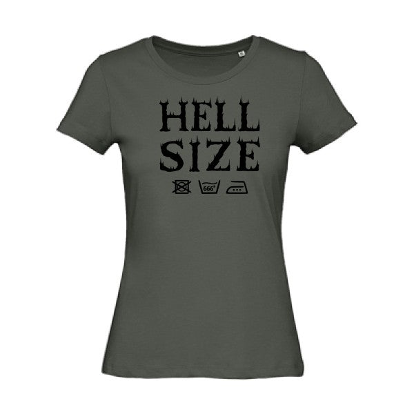 T shirt humour bio femme   femme bio|HELL SIZE ! Noir 