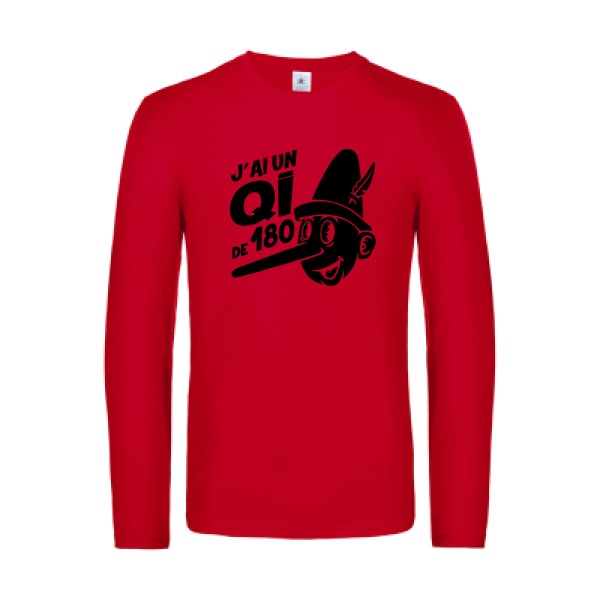 quotient intellectuel - t shirt- manches- longues- original- humour- Red impression Face
