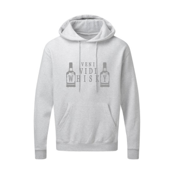 VENI VIDI WHISKY |Sweat  capuche humoristique Gris 