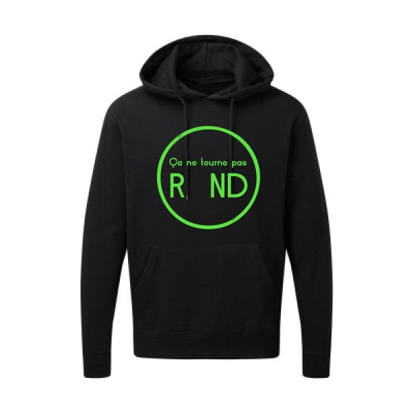 ça ne tourne pas rond ! |Sweat  capuche humoristique Vert fluo 