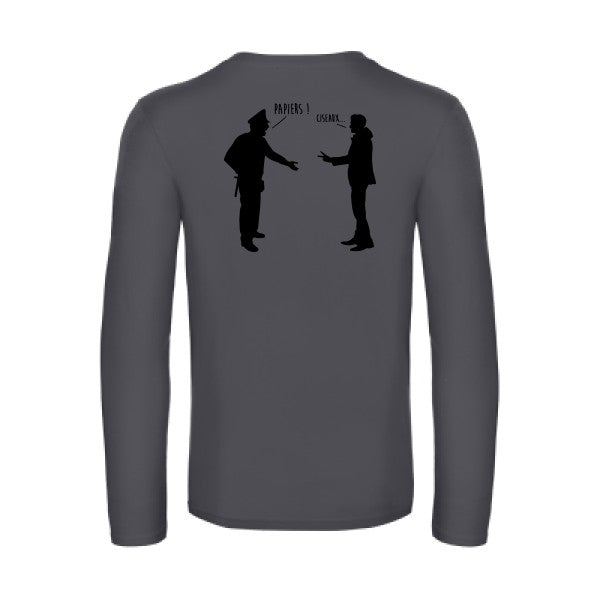 chifoumi - t shirt- manches- longues- original- humour- Dark Grey impression Dos