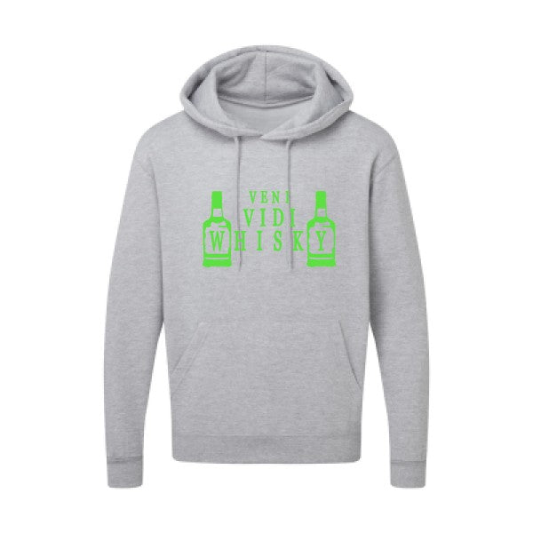 VENI VIDI WHISKY |Sweat  capuche humoristique Vert fluo 