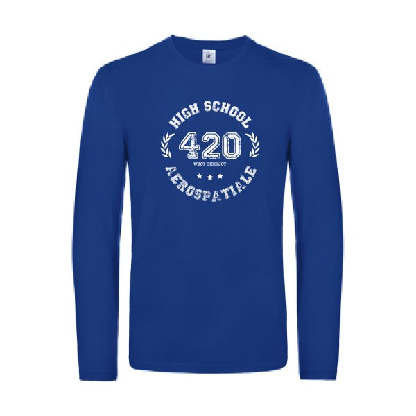 very high school - t shirt- manches- longues- original- humour- Royal Blue impression Face