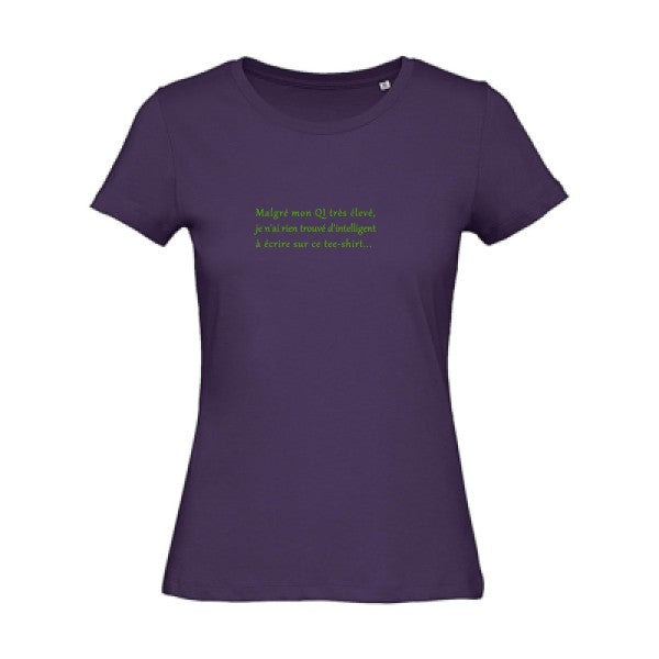 T shirt humour bio femme   femme bio|QI Vert pomme 