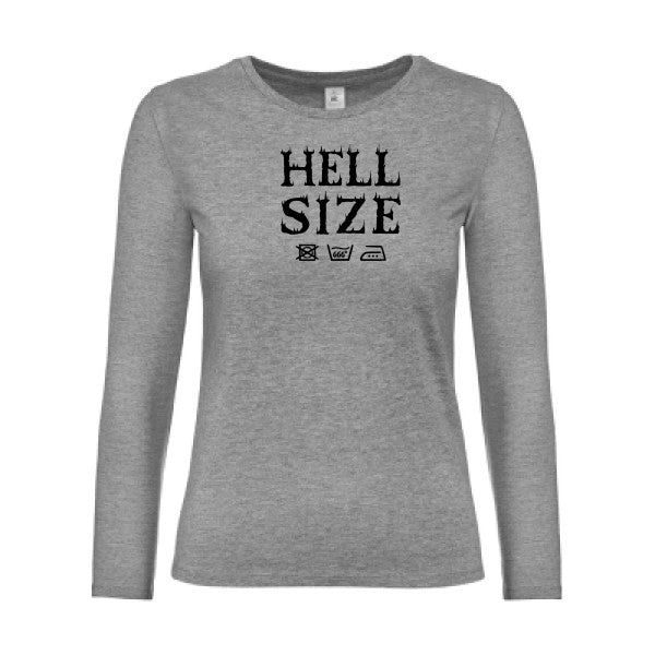t-shirt lsl femme HELL-SIZE- Sport Grey flex Noir