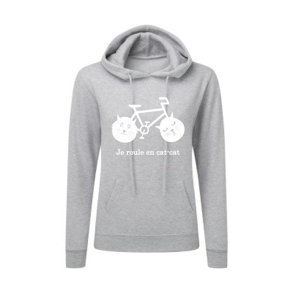 cat-cat bike Blanc |Sweat original à capuche Femme