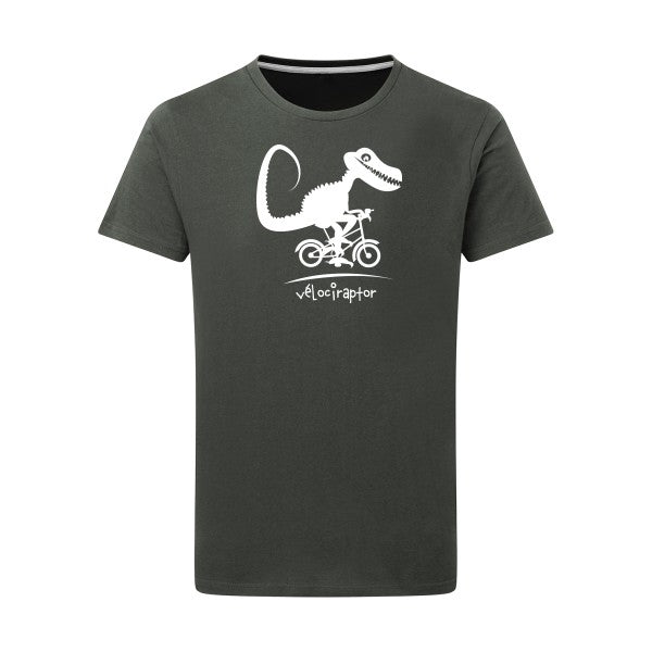 vélociraptor -Flex Blanc sur T-shirt SG  Charcoal  5XL