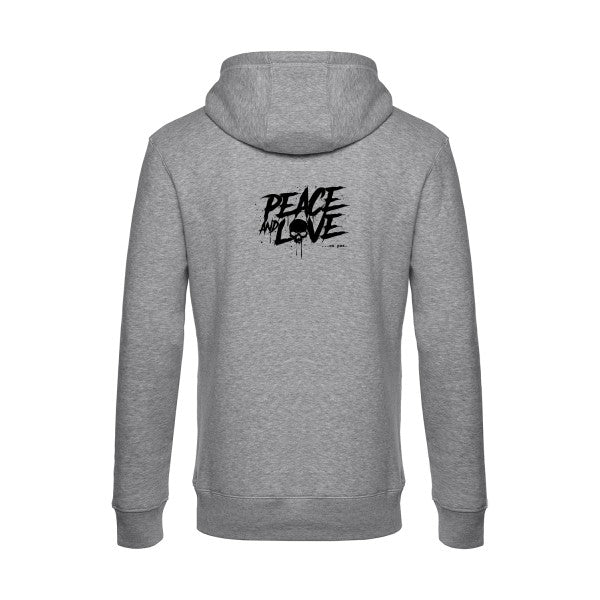 Peace-or-no-peace sweat shirt original Heather Grey flex Noir impression Dos