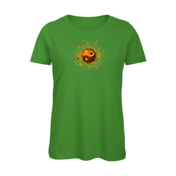 ying-yang- - t-shirt original femme Real Green