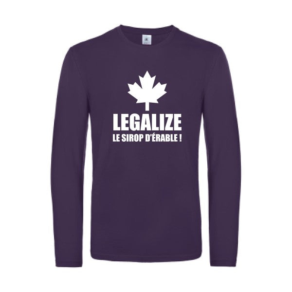 legalize le sirop d erable - t shirt- manches- longues- original- humour- Urban Purple impression Face