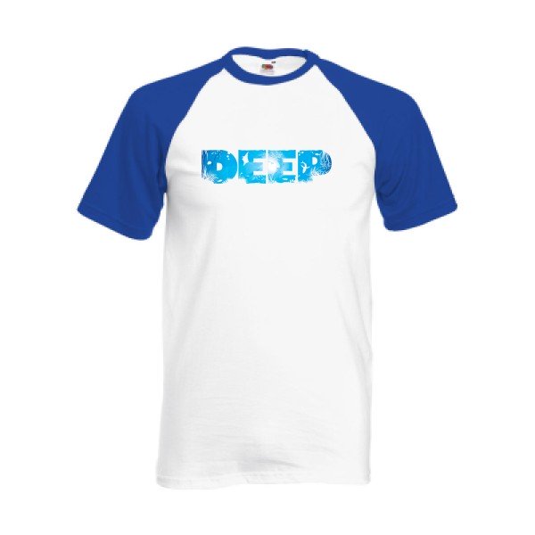 T-shirt fruit of the loom baseball  couleur White/Royal