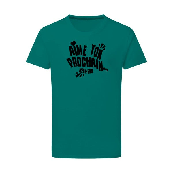 Aime ton prochain ! noir -Flex noir sur T-shirt SG  Emerald Green  2XL