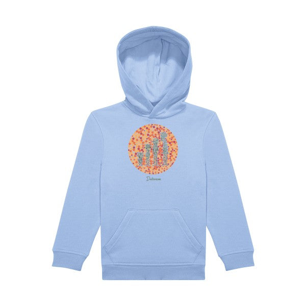 sweat capuche enfant Bleu Ciel Daltonisme