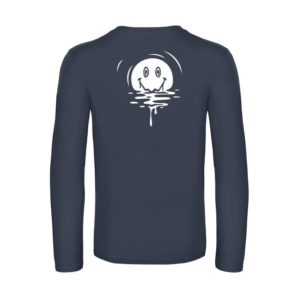 sun smile - t shirt- manches- longues- original- humour- Navy impression Dos