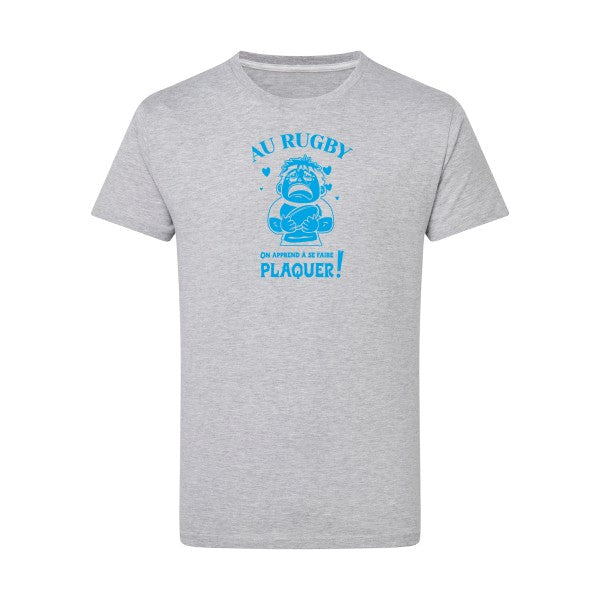 Au rugby, on apprend à se faire plaquer ! - Flex bleu clair Tshirt original Light Oxford  5XL